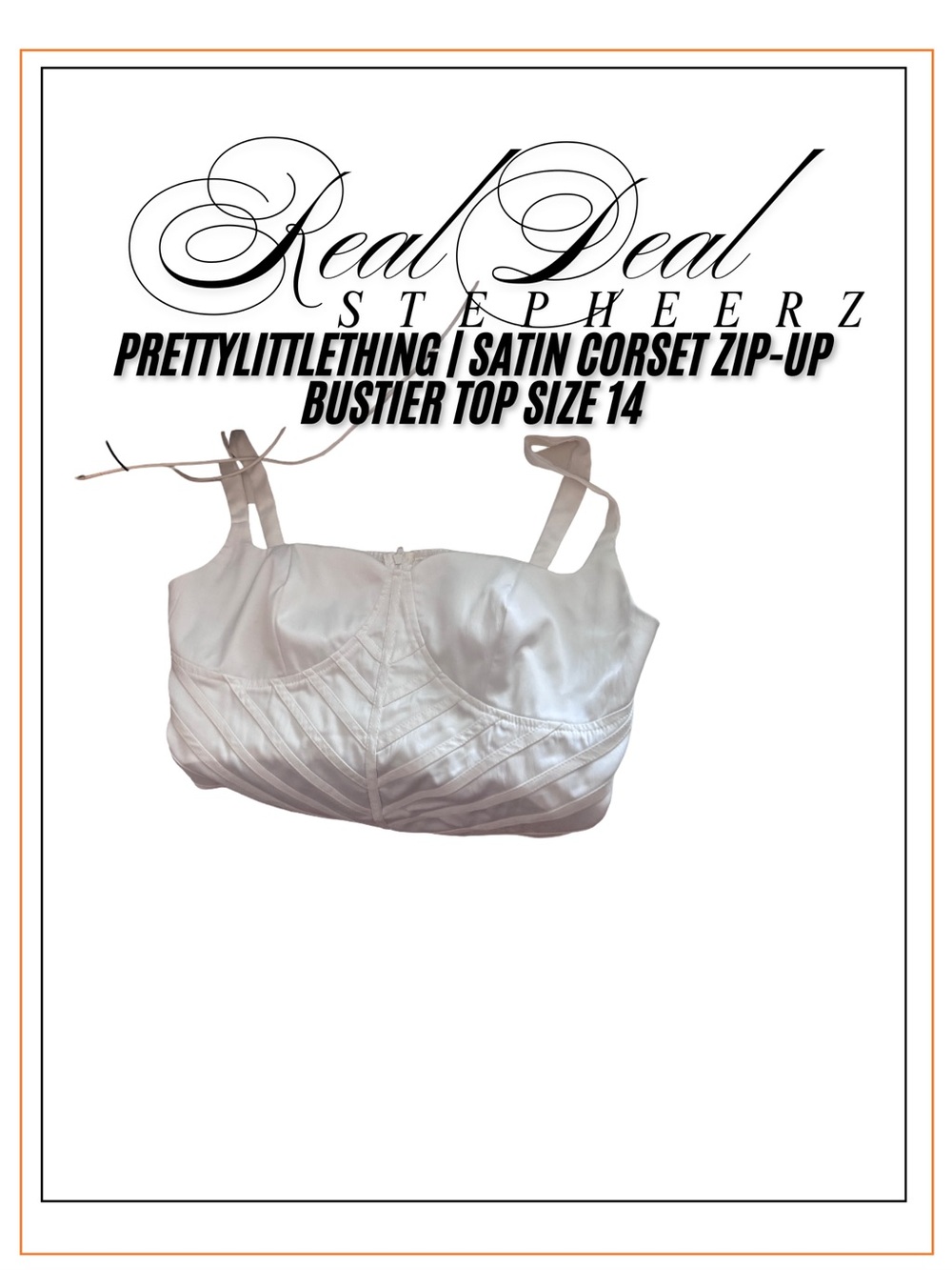 PrettyLittleThing | Satin Corset Zip-Up Bustier Top Size 14